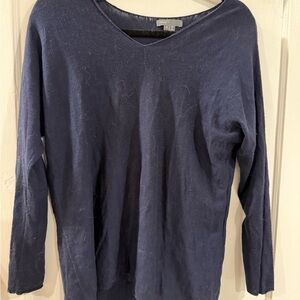Vince Deep Blue V-Neck Sweater